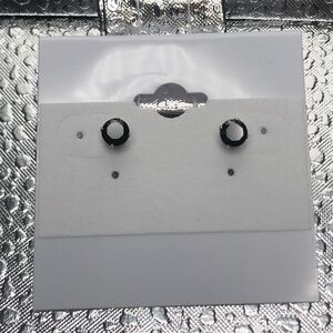 Round Black CZ Studs